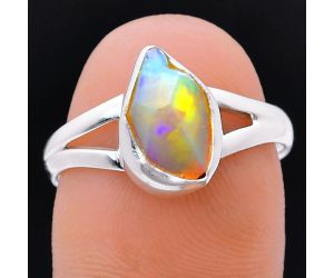 Ethiopian Opal Rough Ring size-8 EXR05943 R-1002, 7x11 mm