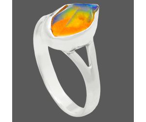 Ethiopian Opal Rough Ring size-8 EXR05943 R-1002, 7x11 mm