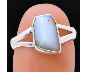 Ethiopian Opal Rough Ring size-8 EXR05944 R-1002, 7x12 mm