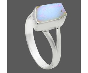 Ethiopian Opal Rough Ring size-8 EXR05944 R-1002, 7x12 mm