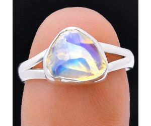 Ethiopian Opal Rough Ring size-8 EXR05945 R-1002, 9x10 mm