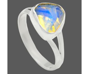 Ethiopian Opal Rough Ring size-8 EXR05945 R-1002, 9x10 mm