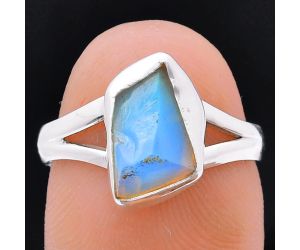 Ethiopian Opal Rough Ring size-7 EXR05957 R-1002, 7x10 mm