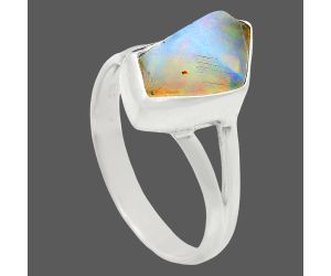 Ethiopian Opal Rough Ring size-7 EXR05960 R-1002, 7x11 mm