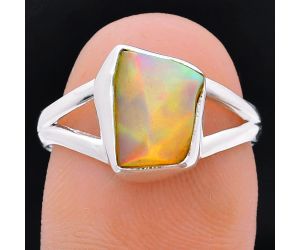 Ethiopian Opal Rough Ring size-7 EXR05964 R-1002, 7x10 mm