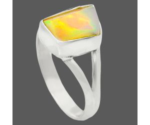 Ethiopian Opal Rough Ring size-7 EXR05964 R-1002, 7x10 mm