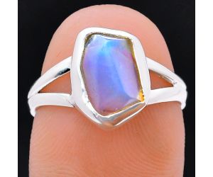 Ethiopian Opal Rough Ring size-7 EXR05966 R-1002, 7x11 mm