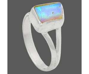 Ethiopian Opal Rough Ring size-7 EXR05972 R-1002, 7x9 mm