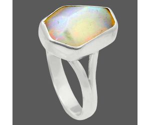 Ethiopian Opal Rough Ring size-9 EXR05977 R-1002, 10x14 mm