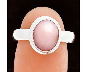 Pink Opal Ring size-7.5 EXR05987 R-1007, 8x10 mm