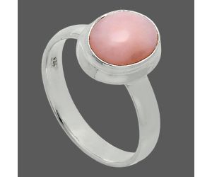 Pink Opal Ring size-7.5 EXR05987 R-1007, 8x10 mm