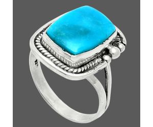 Natural Turquoise Morenci Mine Ring size-9.5 EXR05991 R-1148, 10x14 mm