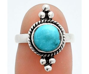 Natural Rare Turquoise Nevada Aztec Mt Ring size-6 EXR05998 R-1127, 8x8 mm