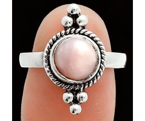 Pink Opal Ring size-8.5 EXR05999 R-1127, 8x8 mm