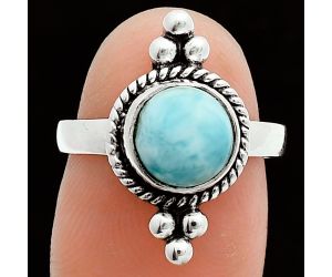 Larimar (Dominican Republic) Ring size-6.5 EXR06000 R-1127, 8x8 mm