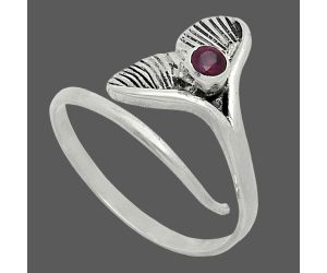 Mermaid Tail Charm - Pink Rubellite Ring size-7.5 EXR06001 R-1070, 3x3 mm