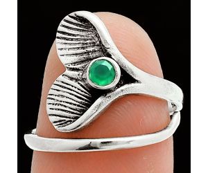 Mermaid Tail Charm - Green Onyx Ring size-8 EXR06002 R-1070, 3x3 mm