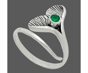 Mermaid Tail Charm - Green Onyx Ring size-8 EXR06002 R-1070, 3x3 mm