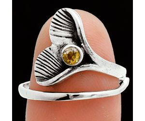 Mermaid Tail Charm - Citrine Ring size-7 EXR06003 R-1070, 3x3 mm