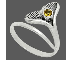 Mermaid Tail Charm - Citrine Ring size-7 EXR06003 R-1070, 3x3 mm