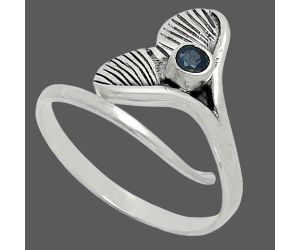 Mermaid Tail Charm - Blue Sapphire Glassfield Ring size-8.5 EXR06009 R-1070, 3x3 mm