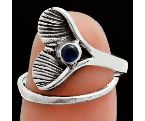 Mermaid Tail Charm - Blue Sapphire Glassfield Ring size-7.5 EXR06011 R-1070, 3x3 mm