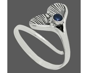 Mermaid Tail Charm - Blue Sapphire Glassfield Ring size-7.5 EXR06011 R-1070, 3x3 mm