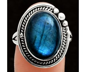 Blue Labradorite Ring size-9 EXR06013 R-1148, 12x16 mm