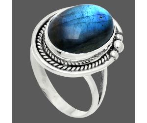 Blue Labradorite Ring size-9 EXR06013 R-1148, 12x16 mm