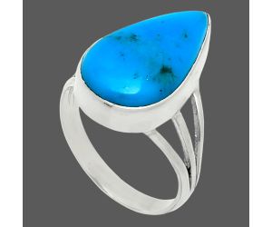 Natural Turquoise Morenci Mine Ring size-8 EXR06030 R-1003, 11x19 mm