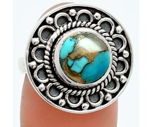 Spiny Oyster Turquoise Ring size-7 EXR06031 R-1256, 9x9 mm