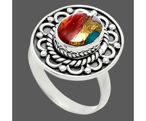 Spiny Oyster Turquoise Ring size-6 EXR06032 R-1256, 7x9 mm