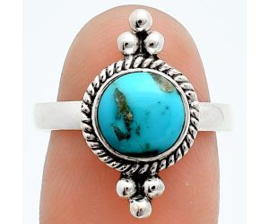 Natural Rare Turquoise Nevada Aztec Mt Ring size-8 EXR06036 R-1127, 8x8 mm