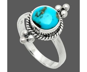 Natural Rare Turquoise Nevada Aztec Mt Ring size-8 EXR06036 R-1127, 8x8 mm