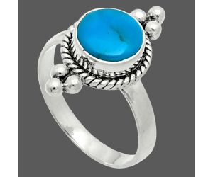 Sleeping Beauty Turquoise Ring size-7.5 EXR06038 R-1127, 8x8 mm