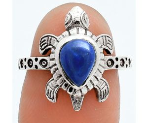 Tortoise - Lapis Lazuli Ring size-7 EXR06039 R-1076, 7x9 mm