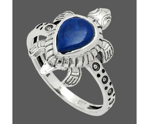 Tortoise - Lapis Lazuli Ring size-7 EXR06039 R-1076, 7x9 mm