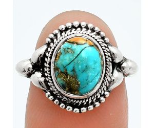 Spiny Oyster Turquoise Ring size-9 EXR06040 R-1286, 8x10 mm