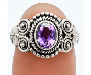 Amethyst Ring size-6.5 EXR06047 R-1280, 7x5 mm