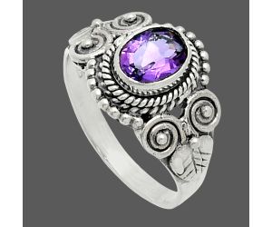 Amethyst Ring size-6.5 EXR06047 R-1280, 7x5 mm