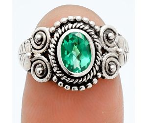 Green Onyx Ring size-7 EXR06048 R-1280, 7x5 mm