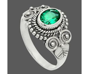 Green Onyx Ring size-7 EXR06048 R-1280, 7x5 mm