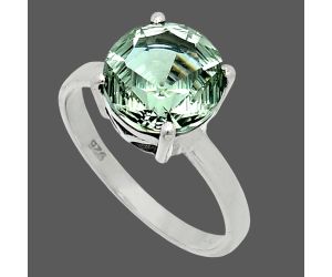 Prasiolite (Green Amethyst) Ring size-8 EXR06055 R-1019, 10x10 mm