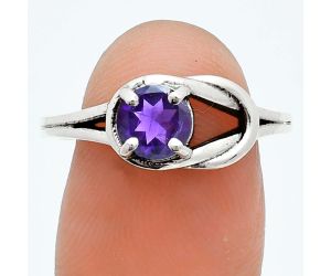 African Amethyst Ring size-8 EXR06057 R-1215, 6x6 mm