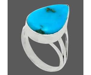 Natural Turquoise Morenci Mine Ring size-7 EXR06061 R-1003, 12x18 mm