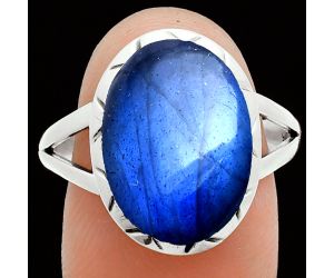 Blue Fire Labradorite Ring size-9.5 EXR06064 R-1074, 12x16 mm