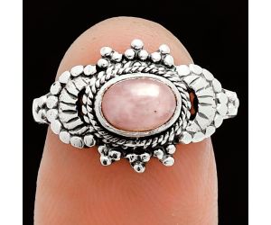 Pink Opal Ring size-7 EXR06084 R-1726, 7x5 mm