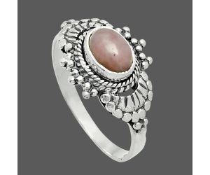 Pink Opal Ring size-7 EXR06084 R-1726, 7x5 mm