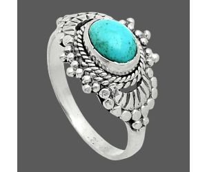 Natural Rare Turquoise Nevada Aztec Mt Ring size-6 EXR06086 R-1726, 7x5 mm