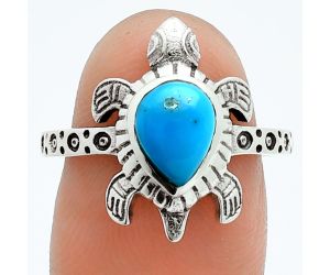 Tortoise - Natural Rare Turquoise Nevada Aztec Mt Ring size-8 EXR06088 R-1076, 7x9 mm